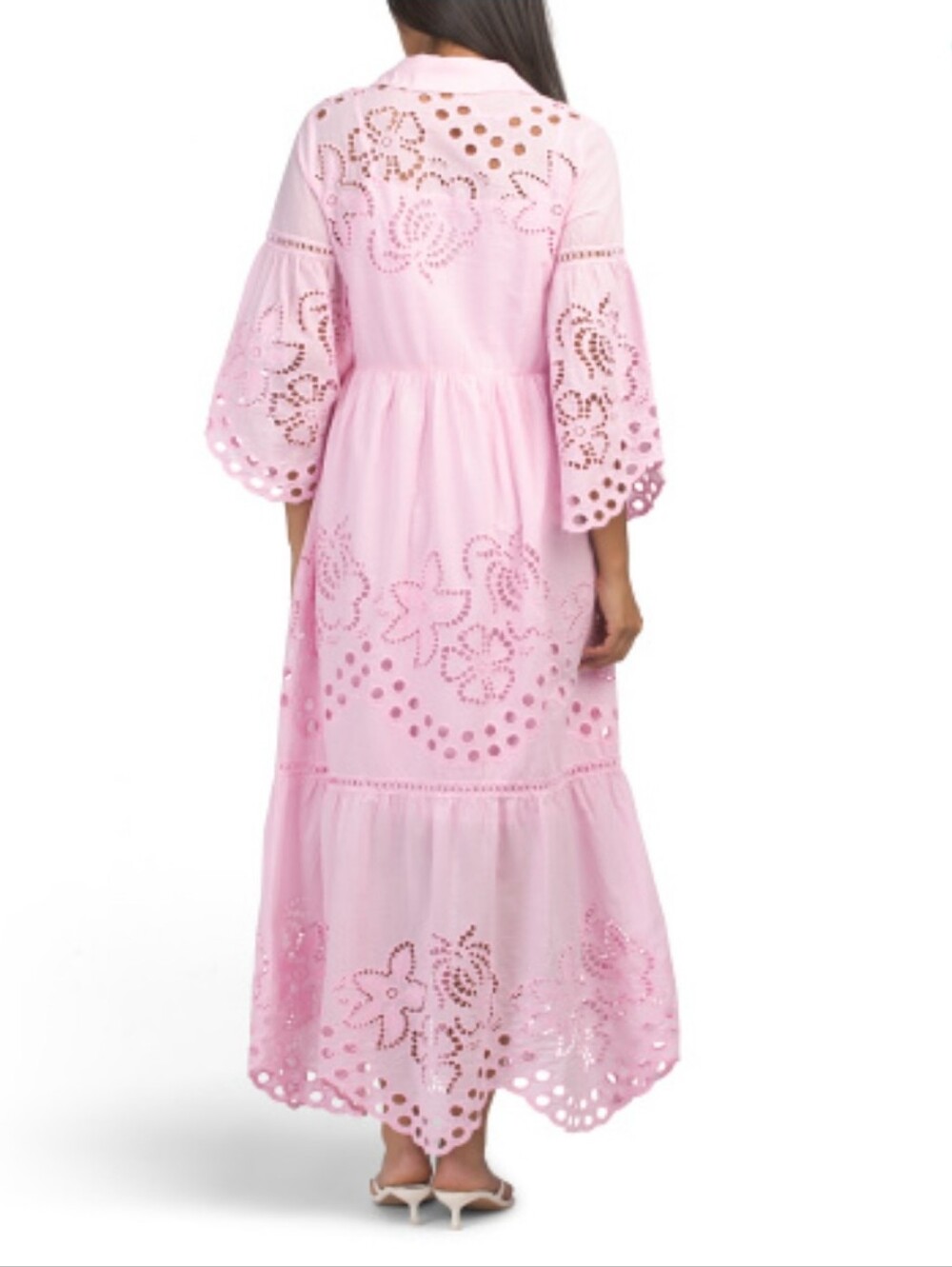 Nwt Large & Mediun Solitaire Pink Eyelet Maxi Dress - Picture 5 of 17